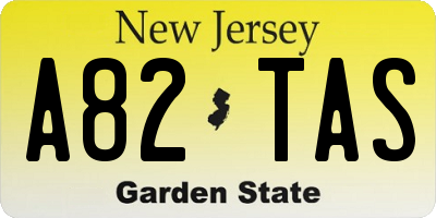 NJ license plate A82TAS