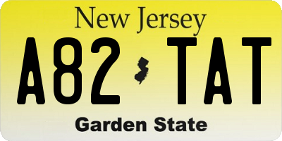 NJ license plate A82TAT