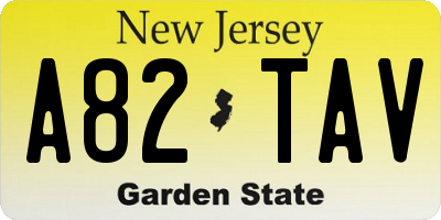 NJ license plate A82TAV