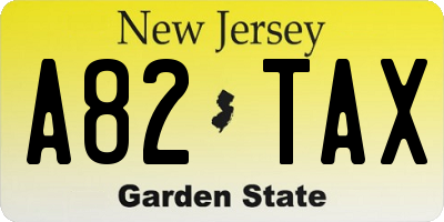 NJ license plate A82TAX