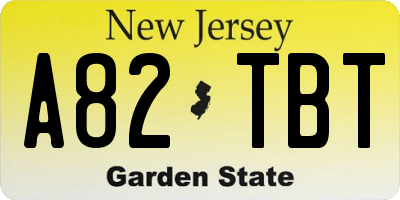 NJ license plate A82TBT