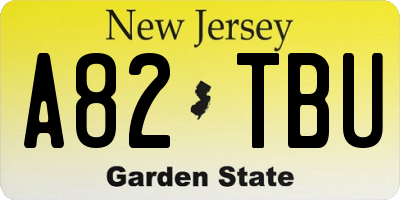 NJ license plate A82TBU