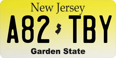NJ license plate A82TBY