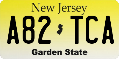 NJ license plate A82TCA