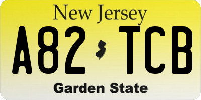NJ license plate A82TCB