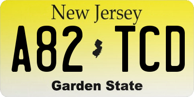 NJ license plate A82TCD