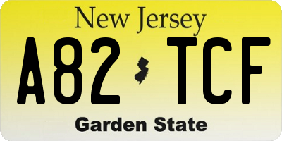 NJ license plate A82TCF