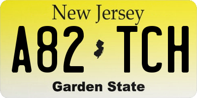 NJ license plate A82TCH