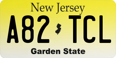 NJ license plate A82TCL