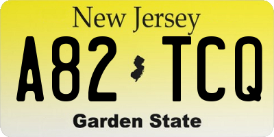NJ license plate A82TCQ