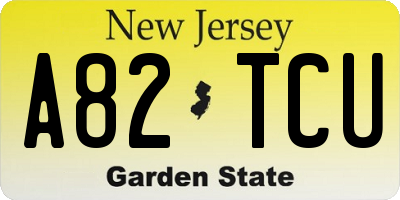 NJ license plate A82TCU