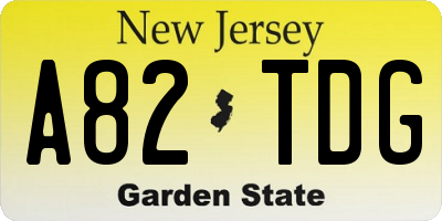 NJ license plate A82TDG