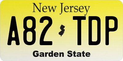 NJ license plate A82TDP
