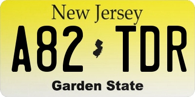 NJ license plate A82TDR