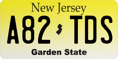 NJ license plate A82TDS