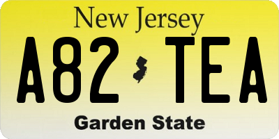 NJ license plate A82TEA