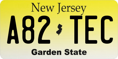 NJ license plate A82TEC