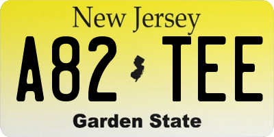 NJ license plate A82TEE