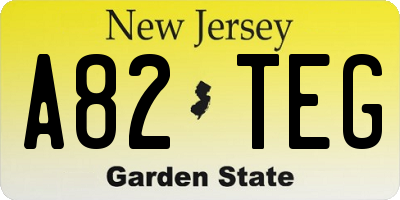 NJ license plate A82TEG