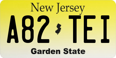 NJ license plate A82TEI