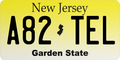 NJ license plate A82TEL
