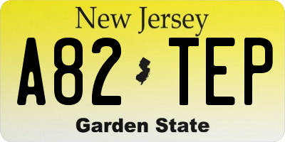 NJ license plate A82TEP