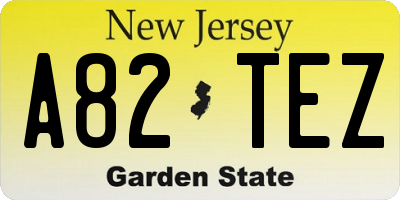 NJ license plate A82TEZ