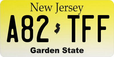 NJ license plate A82TFF