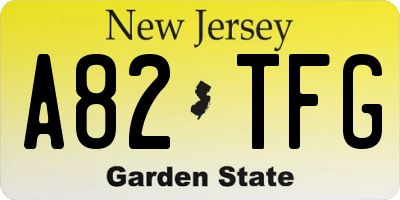 NJ license plate A82TFG