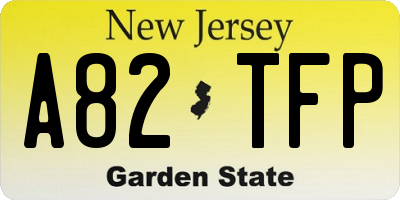 NJ license plate A82TFP