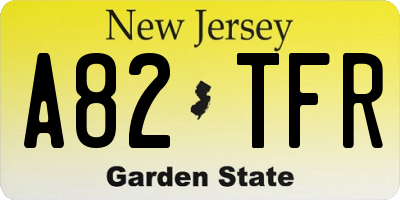 NJ license plate A82TFR