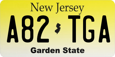 NJ license plate A82TGA