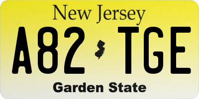 NJ license plate A82TGE