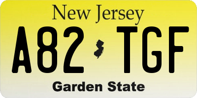 NJ license plate A82TGF
