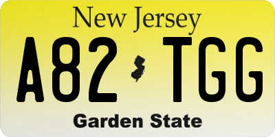 NJ license plate A82TGG