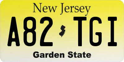 NJ license plate A82TGI