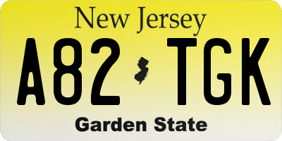 NJ license plate A82TGK