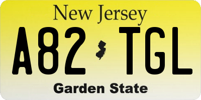 NJ license plate A82TGL