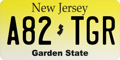NJ license plate A82TGR
