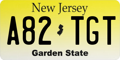 NJ license plate A82TGT