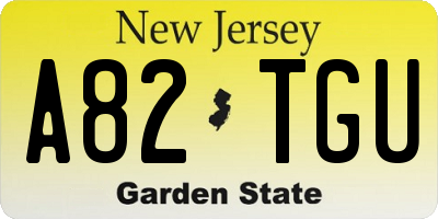 NJ license plate A82TGU