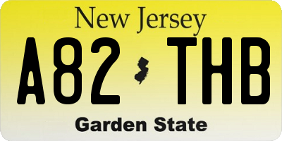 NJ license plate A82THB