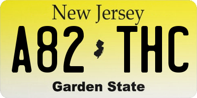 NJ license plate A82THC