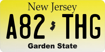 NJ license plate A82THG