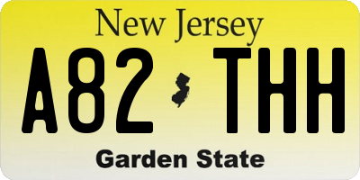 NJ license plate A82THH