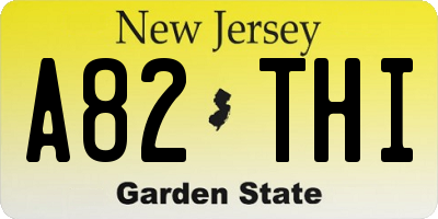 NJ license plate A82THI
