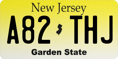 NJ license plate A82THJ