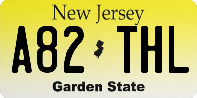 NJ license plate A82THL