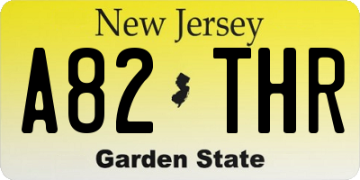 NJ license plate A82THR