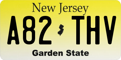 NJ license plate A82THV